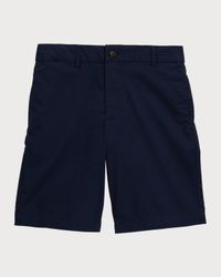Boy's Logo Embroidered Flat Front Chino Shorts, Size 2-7
