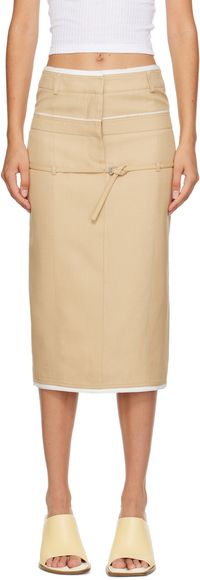 JACQUEMUS Jupe midi Caraco beige - Le chouchou