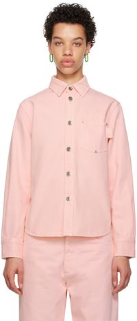 Bottega Veneta Pink Patch Pocket Denim Shirt
