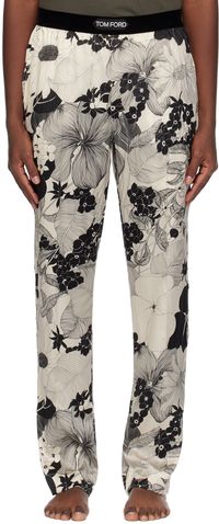 TOM FORD Black & Off-White Floral Pyjama Pants