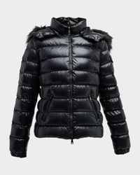 Badyf Faux Fur-Trimmed Hooded Short Down Jacket