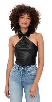 Fleur du Mal Harley Thong Bodysuit Black S