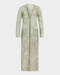 Liana Metallic Knit Crochet Duster