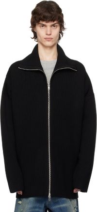 VETEMENTS Black Zip-Up Sweater