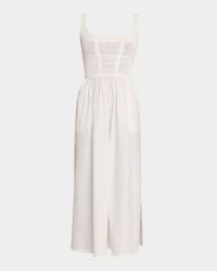 Kori Pointelle Mixed Media Midi Dress