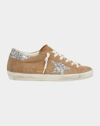 Superstar Suede Glitter Low-Top Sneakers