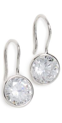 SHASHI Bezel Drop Earrings Silver One Size