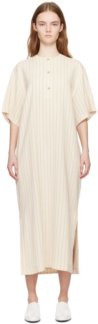 TOTEME Beige Loose Tunic Midi Dress