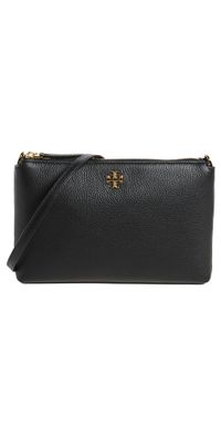 Tory Burch Mercer Pebbled Wallet Crossbody Black One Size