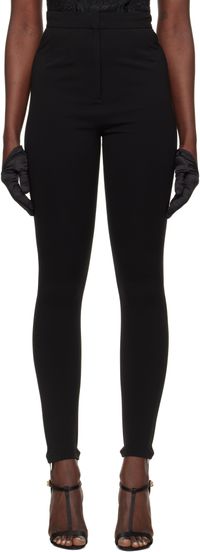Dolce&Gabbana Black Jersey Milano Rib Leggings
