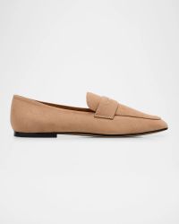 Suede Bar Detail Loafers