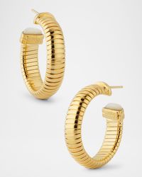 Antigone Mother-of-Pearl Cabochon Hoop Earrings