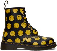 Dr. Martens Black & Yellow 1460 Smiley Boots