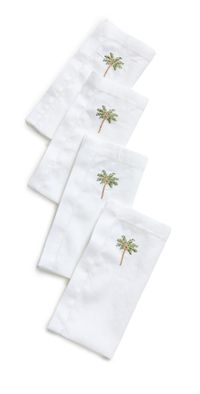 Kim Seybert Palm Tree Napkins Set of 4 White/Multi One Size