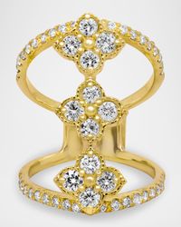 18K Yellow Gold Open Ring with Diamonds
