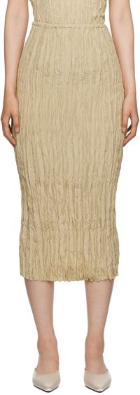 TOTEME Jupe midi froissée beige