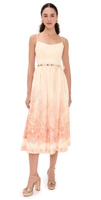 Zimmermann Wanderlust Corset Midi Dress Coral Toile 1