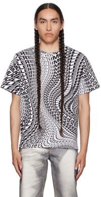 Mugler Black & White Swirling Star T-Shirt