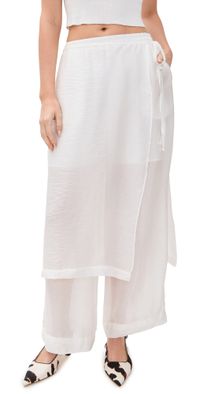 Simonett Textured Translucent Overlay Trousers White S/M