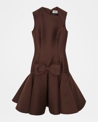 Asymmetric Satin Drop-Waist Dress