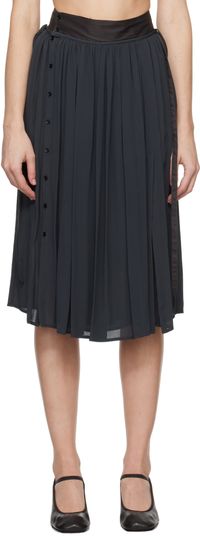 LEMAIRE Gray Soft Midi Skirt