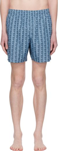 Lacoste Maillot de bain bleu à monogrammes