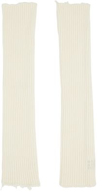 MM6 Maison Margiela Off-White Ribbed Arm Warmers