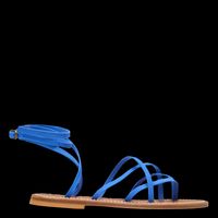 K Jacques - Sandales plates à brides entrecroisées en cuir - Taille 41 - Bleu