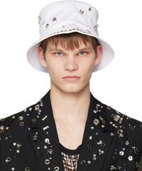 Feng Chen Wang White Decorated Bucket Hat