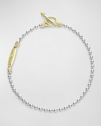 Two-Tone Beaded Toggle Bracelet in 18K Gold and Sterling Silver