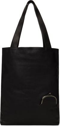 YOHJI YAMAMOTO Black Soft Leather Clasp Tote