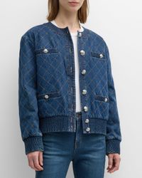 Glennon Stitched Denim Bomber Jacket