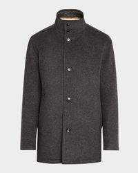 Men's Coxtan Wool-Cashmere Coat with Removable Bib