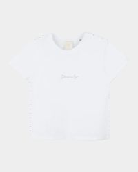 Girl's Rhinestone Script Logo-Print T-Shirt, Size 8-14