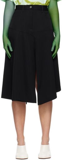 JW Anderson Jupe midi trapèze noire à patchwork