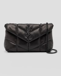 Lou Puffer Toy YSL Shoulder Bag in Quilted Leather