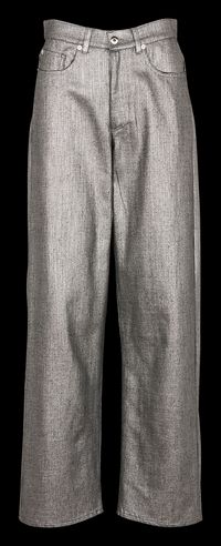 Collectors Club - Pantalon en coton mélangé métallisé - Taille 38 - Argent
