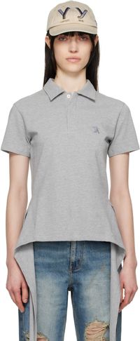 OPEN YY Gray Trim Polo