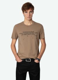 Zadig&voltaire - Tee-shirt droit en coton bio - Taille 2XL - Beige