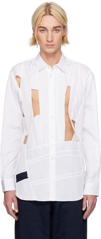Comme des Garçons Shirt White Cutout Shirt