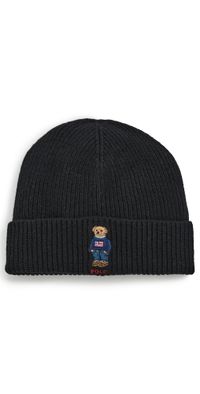 Polo Ralph Lauren Solid Flag Bear Beanie Polo Black One Size
