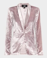 Kriselle Single-Breasted Velvet Blazer