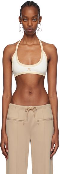 Courrèges Soutien-gorge blanc à bordure contrastante