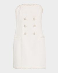 Victoria Strapless Beaded Boucle Mini Dress