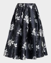 Floral Pleated Midi Skirt