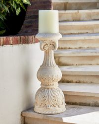 24" Cast Stone Floor Candlestick