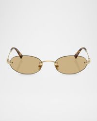 MU A54S Metal Oval Sunglasses