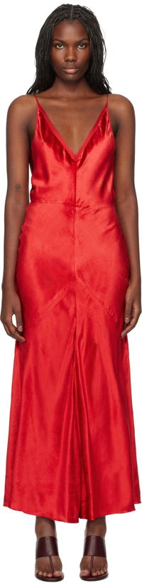 Gabriela Hearst Red Brigita Slip Maxi Dress