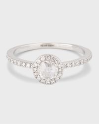 Scallop 18K White Gold Rose-Cut Diamond Ring, Size 6, 0.57tcw