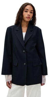 Simonett Structured Sheer Cuff Blazer Navy M